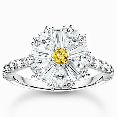 Thomas Sabo cirkónia köves ezüst százszorszép gyűrű - TR2493-051-4-52 Thomas Sabo cirkónia köves ezüst százszorszép gyűrű - TR2493-051-4-52