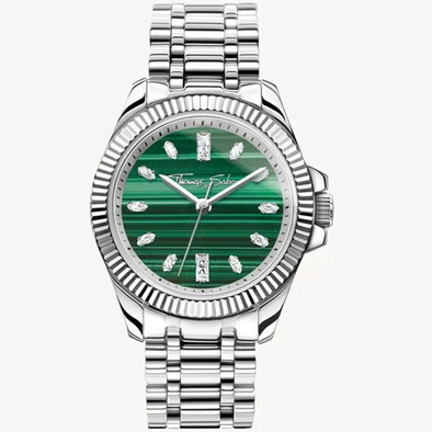 Thomas Sabo divine zöld malachit számlapos ezüst női karóra  - WA0434