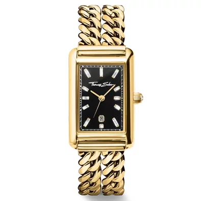 Thomas Sabo Bold Elegance fekete számlapos arany női óra - WA0452-291-203
