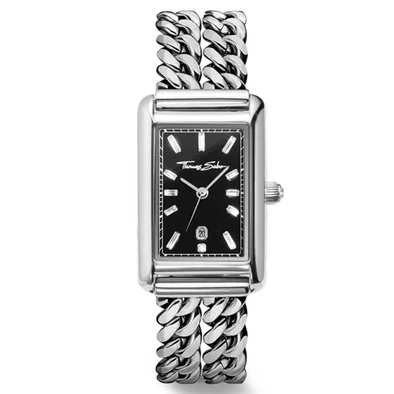 Thomas Sabo Bold Elegance fekete számlapos ezüst női óra - WA0453-201-203