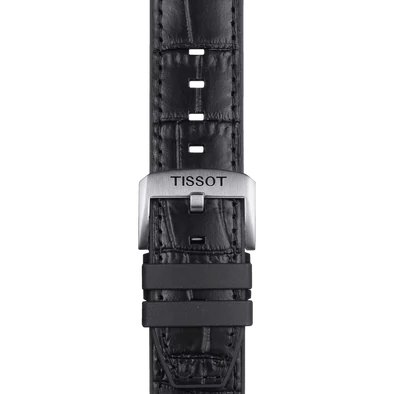 Tissot fekete bőr és szilikon óraszíj 22 mm