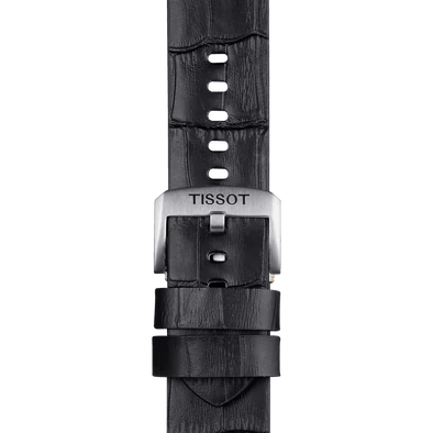 Tissot fekete bőr óraszíj 22 mm