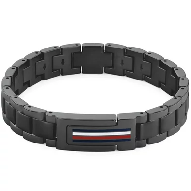 Tommy Hilfiger fekete nemesacél férfi karkötő - 2790597