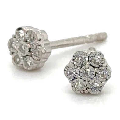 Velekey Diamond fehér arany virág gyémánt fülbevaló - BOAR00153W