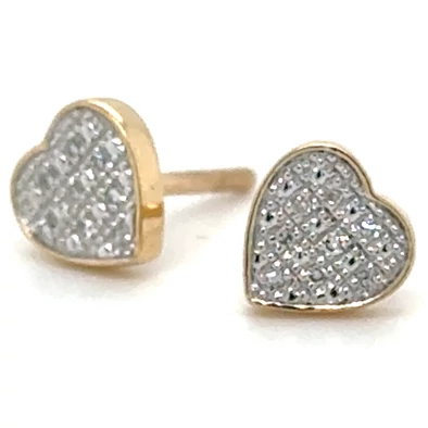 Velekey Diamond sárga arany szív alakú gyémánt fülbevaló - BOARNPE00334-EY