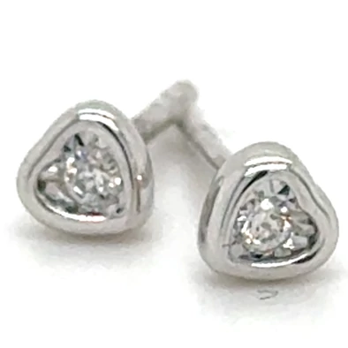 Velekey Diamond fehér arany szív alakú gyémánt fülbevaló - BOARPNE00575W