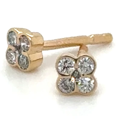 Velekey Diamond sárga arany virág gyémánt fülbevaló - BOARNPE00796EY