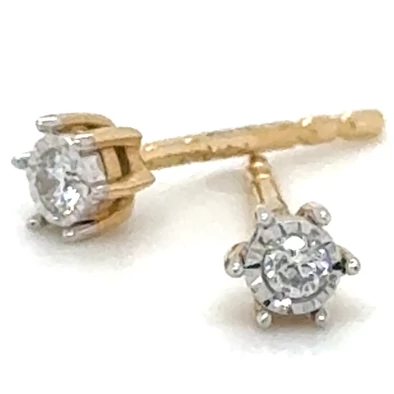 Velekey Diamond sárga arany beszúrós pötty gyémánt fübevaló - BOCOER05184Y