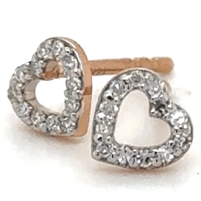 Velekey Diamond rozé arany szív gyémánt fülbevaló - BOCOER05685R