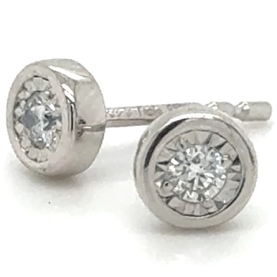 Velekey Diamond fehér arany gyémánt gombfülbevaló - BOI10001W