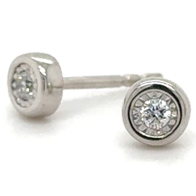 Velekey Diamond fehér arany gyémánt gombfülbevaló - BOI10796W