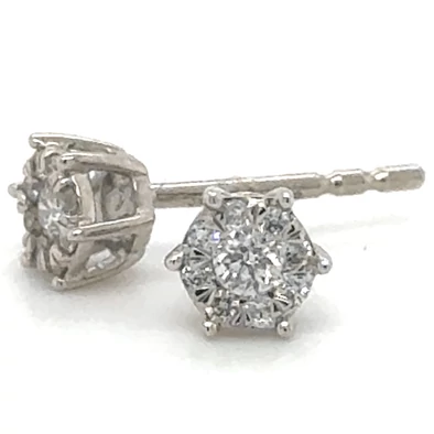 Velekey Diamond fehér arany beszúrós gyémánt fülbevaló - BOI12135W