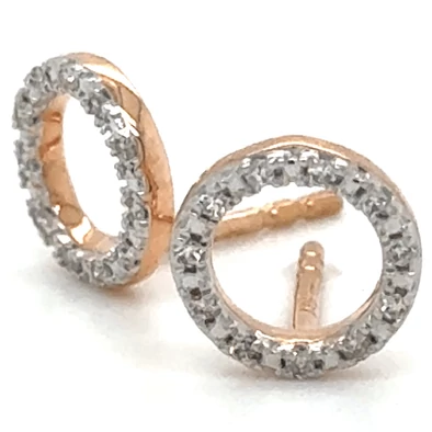 Velekey Diamond rozé arany beszúrós karika gyémánt fülbevaló - BOI13140R