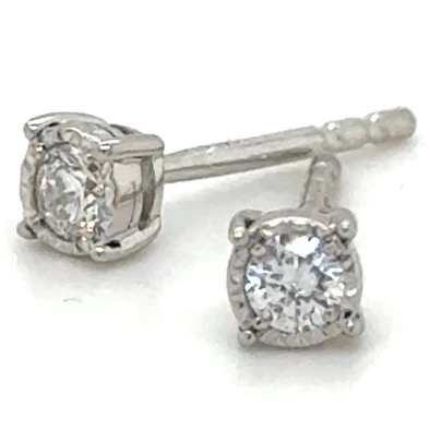 Velekey Diamond fehér arany beszúrós gyémánt fülbevaló - BOI13151W