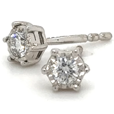 Velekey Diamond fehér arany beszúrós gyémánt fülbevaló - BOI13152A-015W