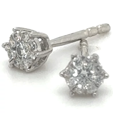 Velekey Diamond fehér arany beszúrós gyémánt fülbevaló - BOI15590-010W