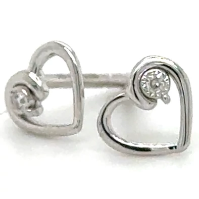 Velekey Diamond fehér arany szív alakú gyémánt fülbevaló - BOI58643-007W