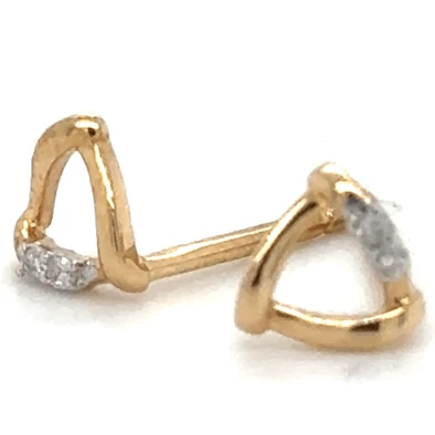 Velekey Diamond sárga arany beszúrós háromszög gyémánt fülbevaló - BOKOH9896Y