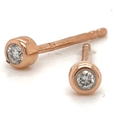 Velekey Diamond rozé arany gyémánt gombfülbevaló - BOS4107-005R