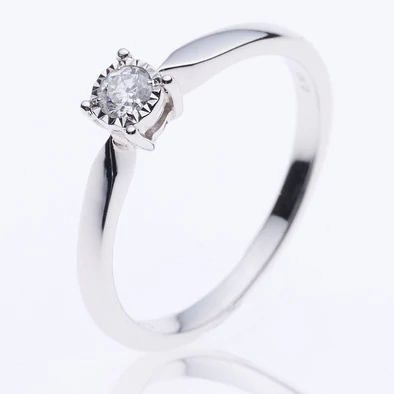 Velekey Diamond gyémánt eljegyzési gyűrű 0,10 ct. - BRI23570W-48
