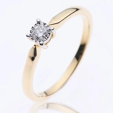Velekey Diamond gyémánt eljegyzési gyűrű 0,10 ct. - BRI23570Y-48