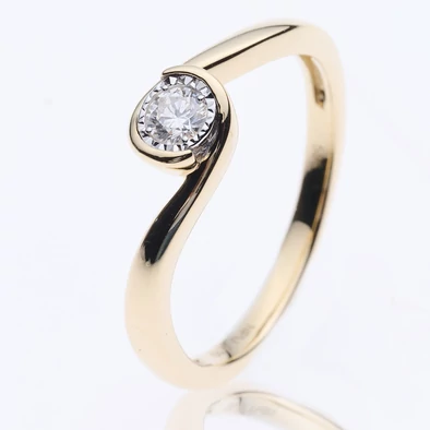 Velekey Diamond gyémánt eljegyzési gyűrű 0,10 ct. - BRI25548Y-48