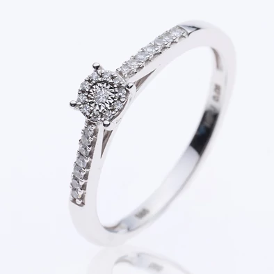 Velekey Diamond gyémánt eljegyzési gyűrű 0.08ct. - BRI29620W-50