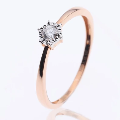 Velekey Diamond gyémánt eljegyzési gyűrű 0,10 ct. - BRI31629R-49