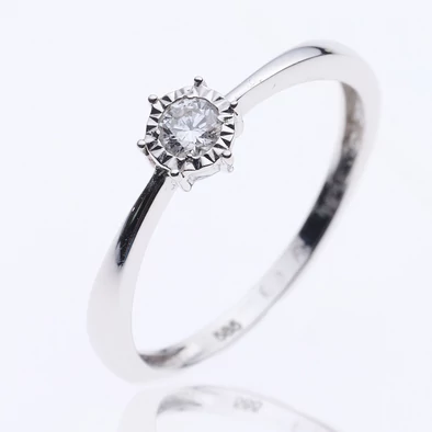 Velekey Diamond gyémánt eljegyzési gyűrű 0,10 ct. - BRI31629W-48