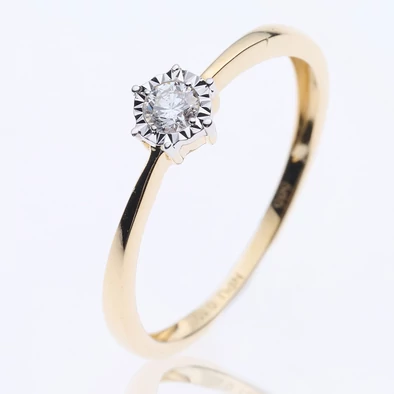 Velekey Diamond gyémánt eljegyzési gyűrű 0,10 ct. - BRI31629Y-48