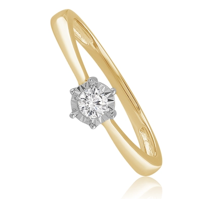 Velekey Diamond gyémánt eljegyzési gyűrű 0,10 ct. - BRI31629Y-48