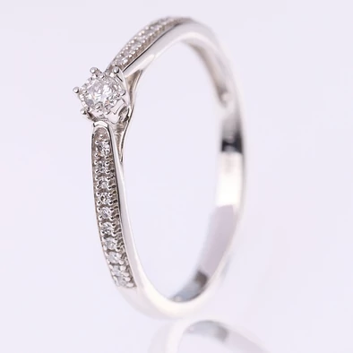 Velekey Diamond gyémánt eljegyzési gyűrű 0.1ct. - BRI42702-010W-49