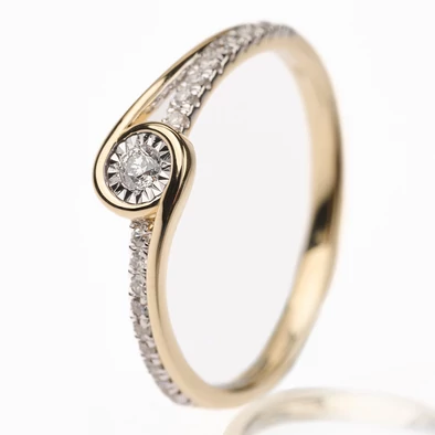 Velekey Diamond gyémánt eljegyzési gyűrű 0.15ct. - BRI56610-015Y-54 Velekey Diamond gyémánt eljegyzési gyűrű 0.15ct. - BRI56610-015Y-54