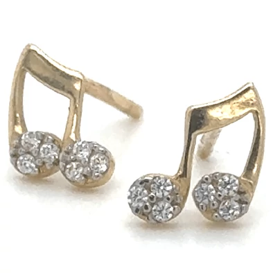 Velekey Gold sárga arany hangjegy beszúrós fülbevaló - ER0018Y