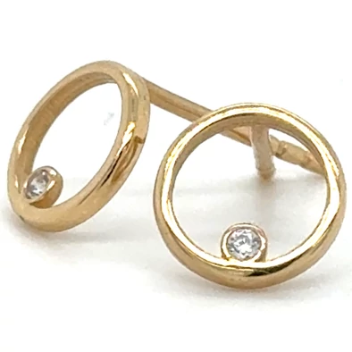 Velekey Gold sárga arany beszúrós karika fülbevaló - ER0037Y