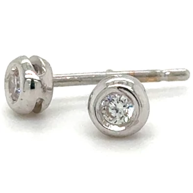 Velekey Gold fehér arany gombfülbevaló - ER0039W