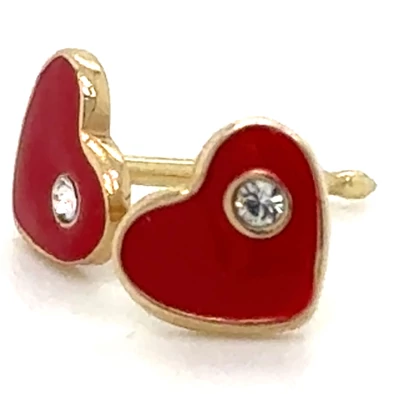 Velekey Gold Tűzzománc piros szív fülbevaló - ER0046Y
