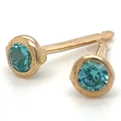 Velekey Gold sárga arany beszúrós fülbevaló türkiz - ER0049Y