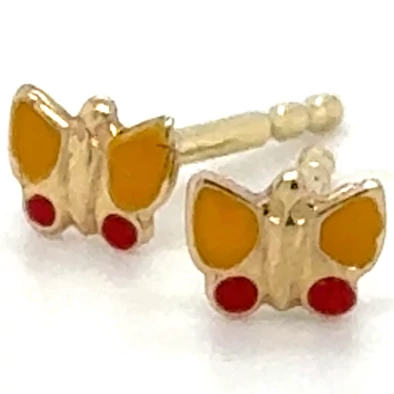 Velekey Gold Tűzzománc sárga pillangó fülbevaló - ER0062Y