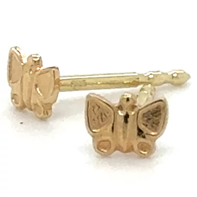 Velekey Gold sárga arany beszúrós pillangó fülbevaló  - ER0063Y