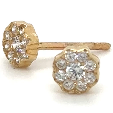 Velekey Gold sárga arany beszúrós virág fülbevaló - ER0104Y