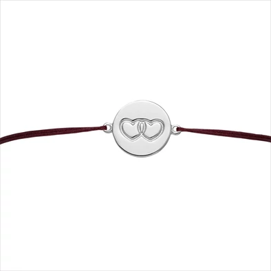 Ypsilon rózsaszín textil szív karkötő - 25020177