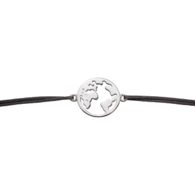 Ypsilon kék földgömb textil karkötő - 250426