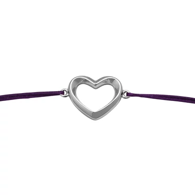 Ypsilon barna szív textil karkötő - 250429