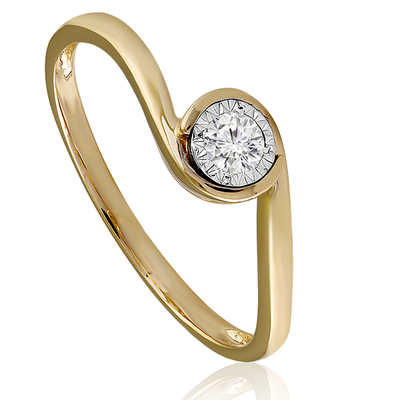 Velekey Diamond gyémánt eljegyzési gyűrű 0,10 ct. - BRI25548Y-48