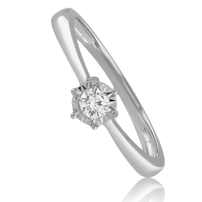 Velekey Diamond gyémánt eljegyzési gyűrű 0,10 ct. - BRI31629W-51