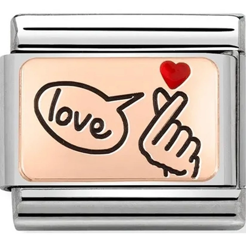 Nomination ezüst charm rozé "LOVE" - 430201/19