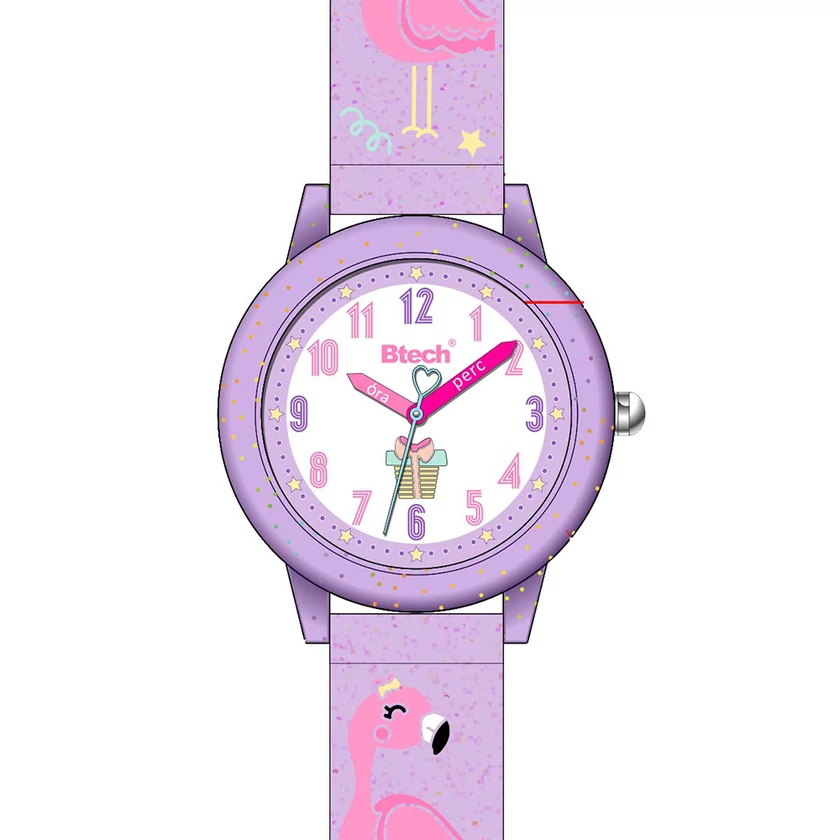 Btech junior gyerek óra - BTKW2008 - Lila flamingók
