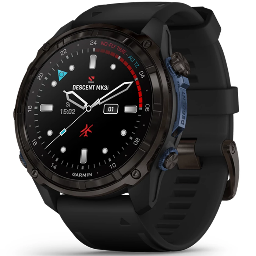 Garmin Descent Mk3i - 51 mm, Carbon szürke DLC Titanium fekete szilikon szíjjal (ED XD) - 010-02752-11