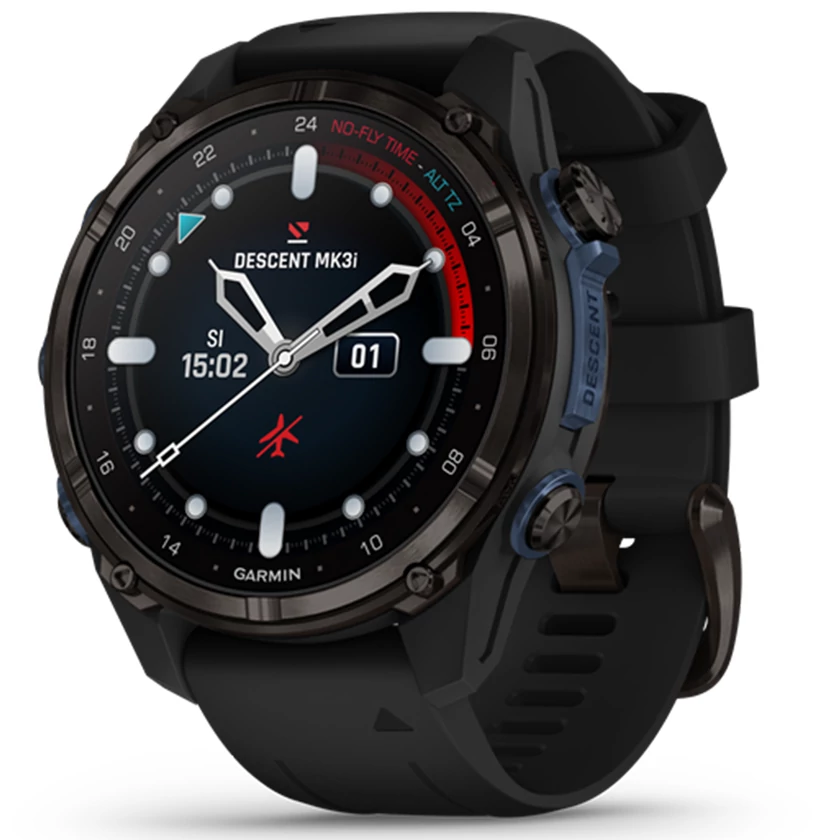 Garmin Descent Mk3i - 43 mm, Carbon szürke DLC Titanium fekete szilikon szíjjal (ED XD) - 010-02753-11